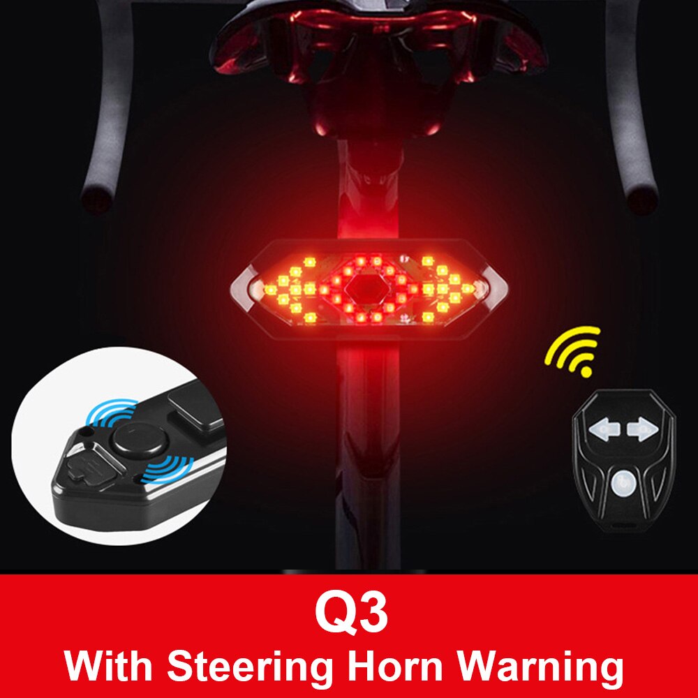 Fahrrad Rücklicht Blinker für Fahrrad Drahtlose Fernbedienung USB Berg MTB Rennrad Rücklicht Fahrrad Zubehör: Q3