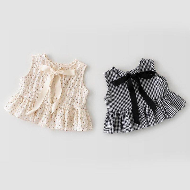 Styl angielski dziewczyny odzież zestaw lato kwiatowy/czarny biały pled kamizelka bez rękawów + krótkie spodnie garnitur dla malucha stroje dla dzieci dziecko