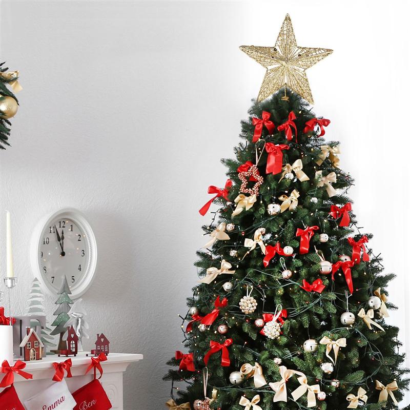 Udsøgt jern kunst ornament smukt træ stjerne til jul juletræ dekoration smedejern fem-spids stjerne top stjerne