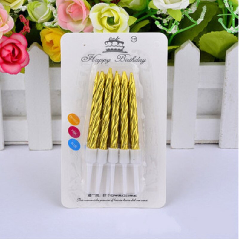 1/10Pcs Draad Kleur Verjaardag Kaarsen Met Stand Cake Kaars Event Party Benodigdheden Bruiloft Decoratie Kaars Maken