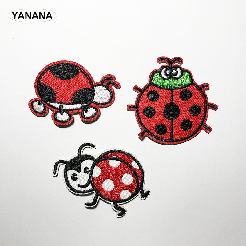 Ladybird Borduurwerk Patch Baby Kleding Patch Rugzak Decoratie Kleine Applique Ijzer Op Patch Diy Kleding