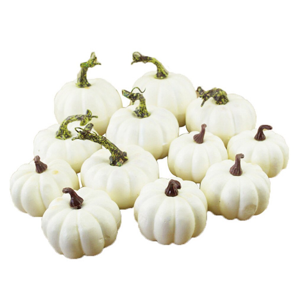 6/12/16 pz Decorativa di Zucche di Halloween Zucche Ornamentali Da schiacciare e Zucca per la Decorazione di Halloween citrouille blanche BDF: 12pezzi