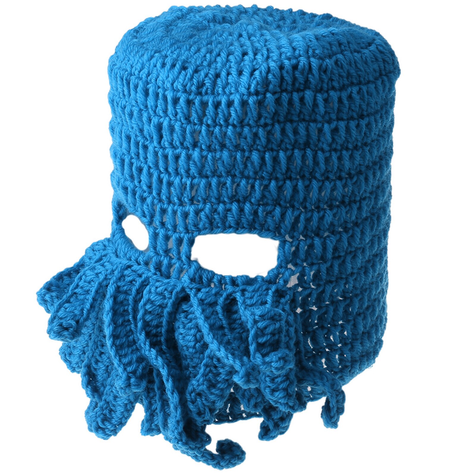 Menn kvinner morsom tentakel blekksprut strikket lue langt skjegg lue cap balaclava vinter varm halloween kostyme cosplay maske