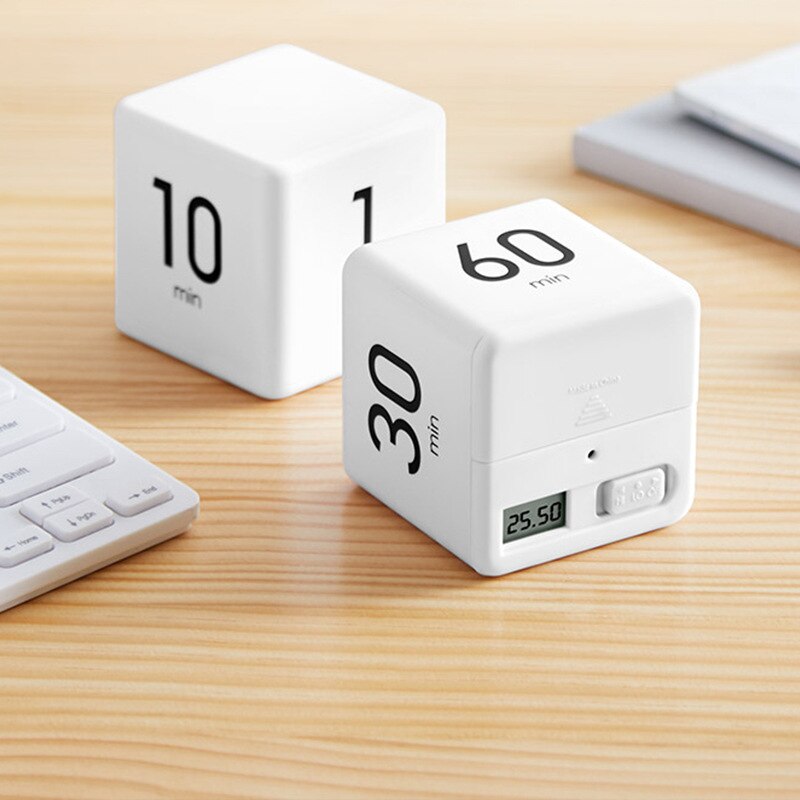 Mini Cube Digital Countdown Timer Square Baking Cooking Timer For Shower/Study//Cooking Stopwatch Alarm Clock Time Manager