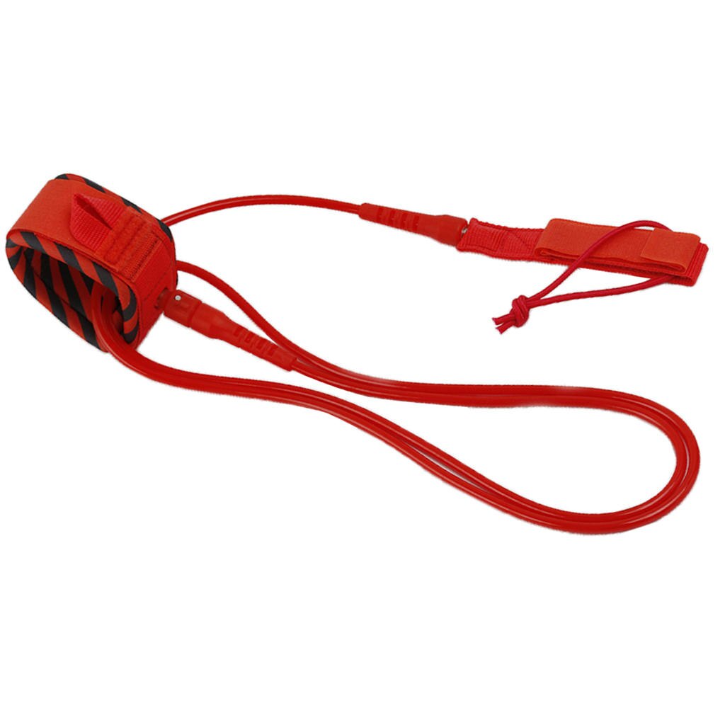 Premium Surf Leash, Maximum Strength, Lightweight, Kink-free, Perfect for All Types of Surfboards: Red 6 ft