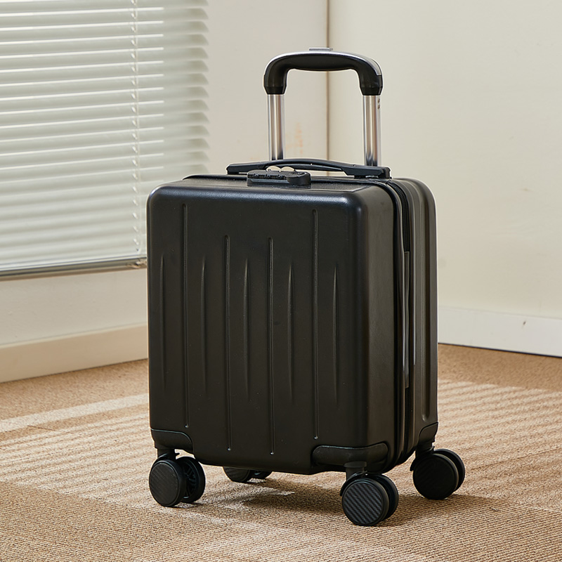Valise de voyage unisexe à roulettes PC, 14 pouces, , à la , ABS, mini valise d'embarquement, petite main, Lu: Black