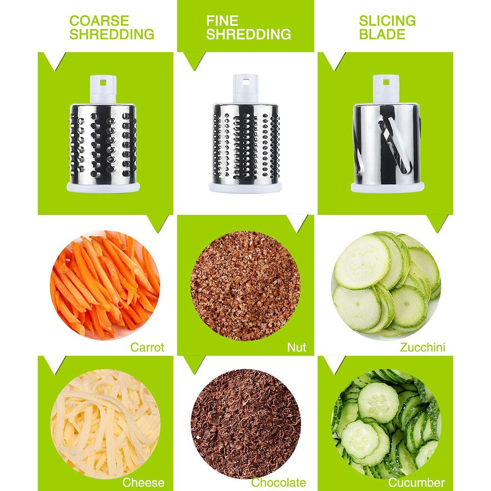 Round Mandoline Slicer Vegetable Cutter Manual Potato Julienne Carrot Slicer Cheese Grater Stainless Steel Blades Kitchen Tool