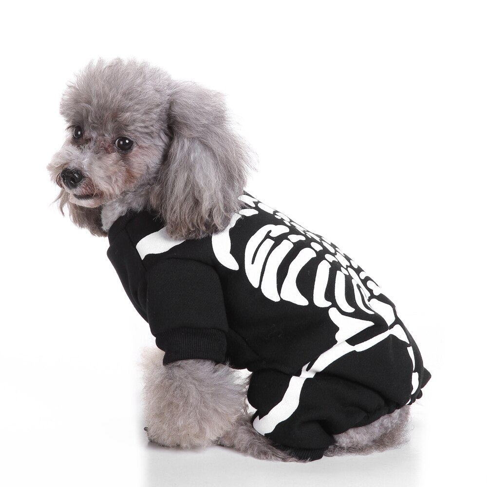 Halloween Horror Skelet Print Hond Jumpsuit Huisdier Ademend Vest Kostuum Kleding Honden Chihuahua Teddy Kleding Huisdier Kleding