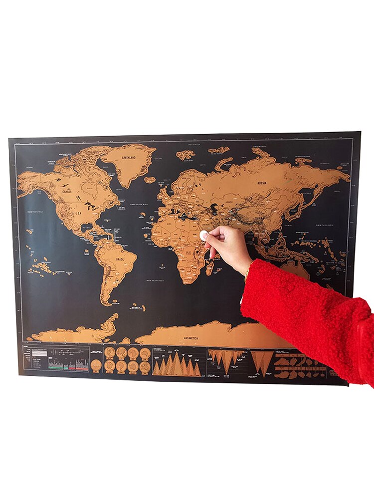 Travel map erasable world map home office decorative toy map travel 82.5x59.4cm wall sticker poster decorative Map 1