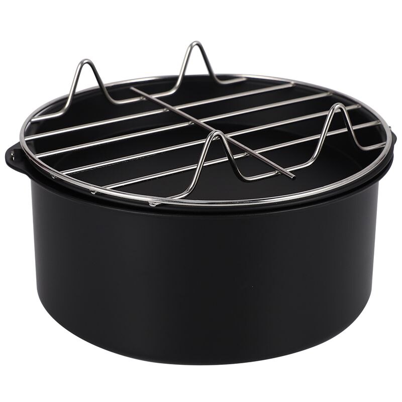 7 zoll Friteuse Zubehör 3 in 1 Multifunktionale Luft Friteuse Zubehör einstellen Bausatz Teile Brot Regal Kuchen Fass Pizza Pfanne