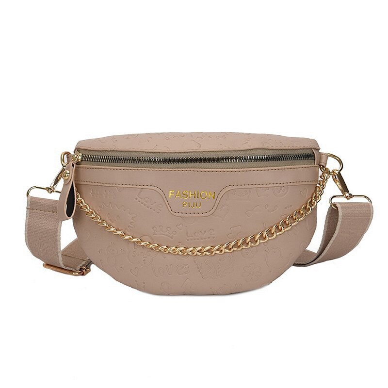 Retro Taille Tas Pu Lederen Fanny Pack Schoudertas Dames Alligator Patroon Taille Verpakking Vrouwen Riem Tas Multifunctionele Borst Zak: Khaki