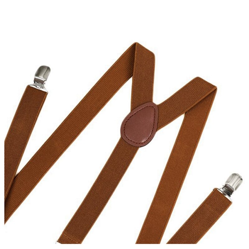 ASDS-2 szt. dla obu płci spinacz na podwiązka elastyczny w kształcie litery Y powrót formalne regulowane szelki, brązowy i kawa