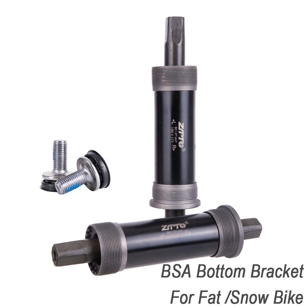 Bicycle Square Tapered Bottom Bracket Threaded BSA 80x142 100x155 100x177mm Axis Quare Hole Square Crankset For Fat Snow Bike