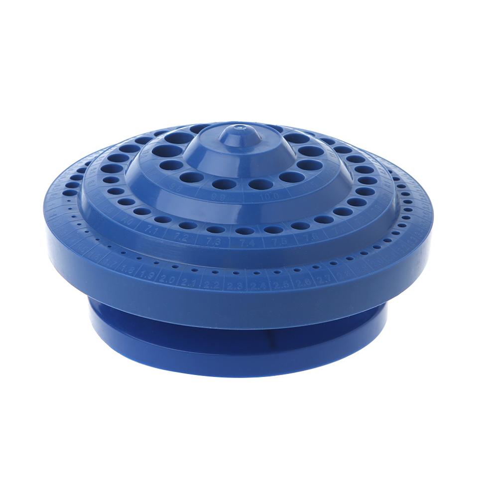 Drill Bit Storage Case Stand Round Shape Hard Plastic Organizer 100Pcs Hole Bore
