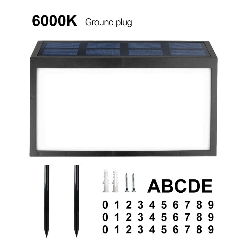 House Number Led Solar Lamp Waterproof Door Address Digits Plate Plaque Mailbox Solar Wall Lamp Lawn Lamp House Number Light: Lawn lamp A