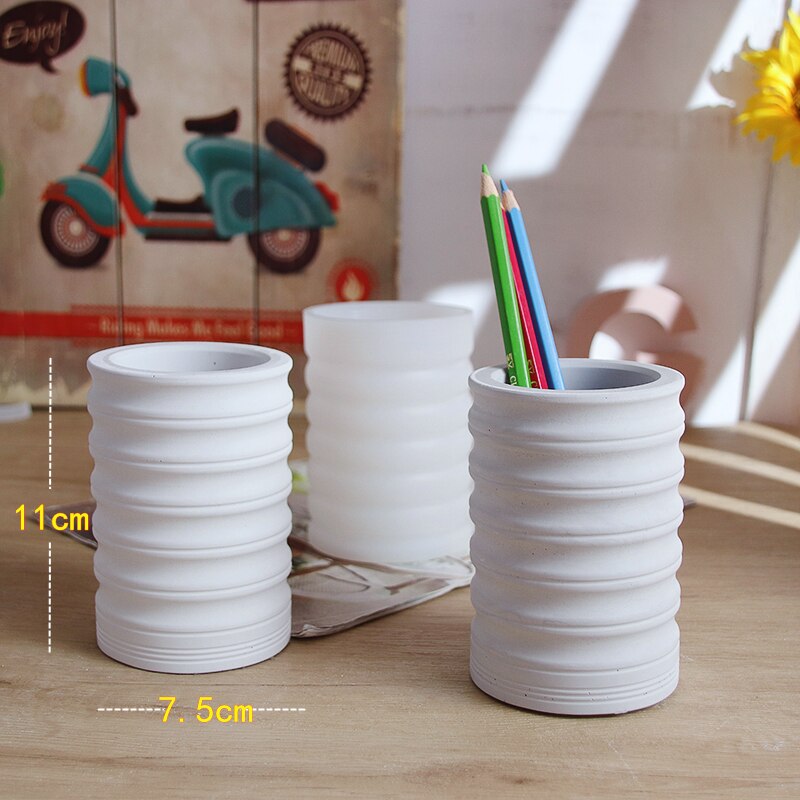 Concrete casting Molds Candle Cups Molds Polygonal pot molds Silicone Pen Holder Molds Pencil Cup Molds: Plum