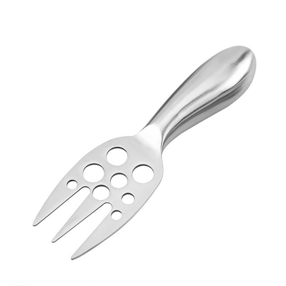 Kjøkkenutstyr bakeverktøy i retrostil multifunksjonelt rustfritt stål smiley ostebestikk 1pc sølvkniv: Prikk 3- stolpegaffel