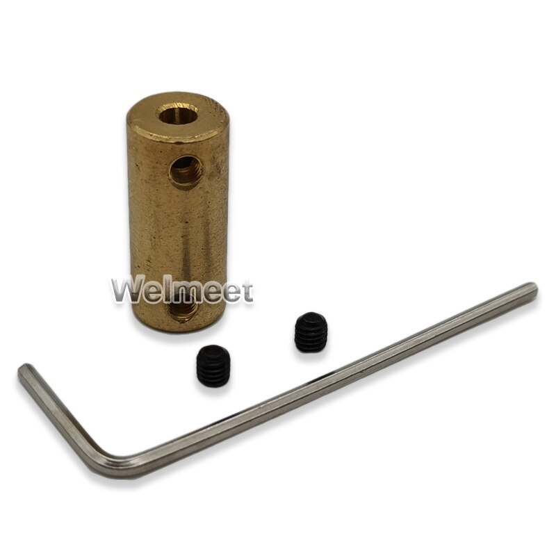 3.17mm-3.17mm Copper Rigid Shaft Coupler Rigid Coupling Motor Connector Gear Shaft 9x20mm