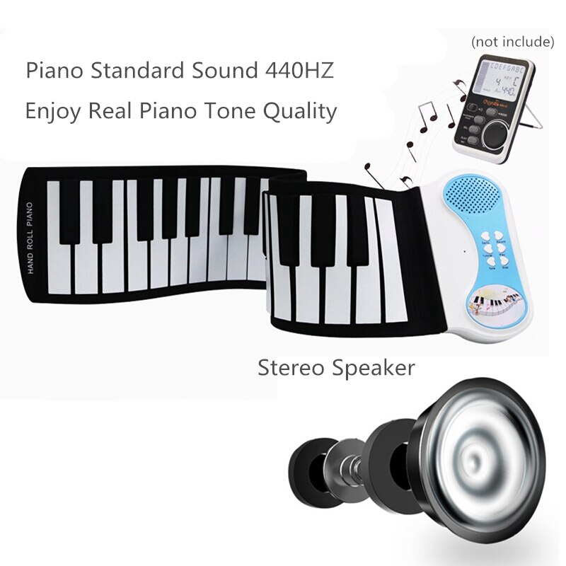 37 Keys Silicon Flexible Hand Roll Up Piano Soft Portable Electronic Keyboard Organ Music For Children Student