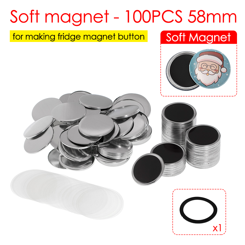 50/100 pièces 25-75mm aimant réfrigérateur Badge broche bouton fabricant pièces bricolage Badge bouton broches pour artisanat d'art faisant réfrigérateur Badges ensemble: Gris clair