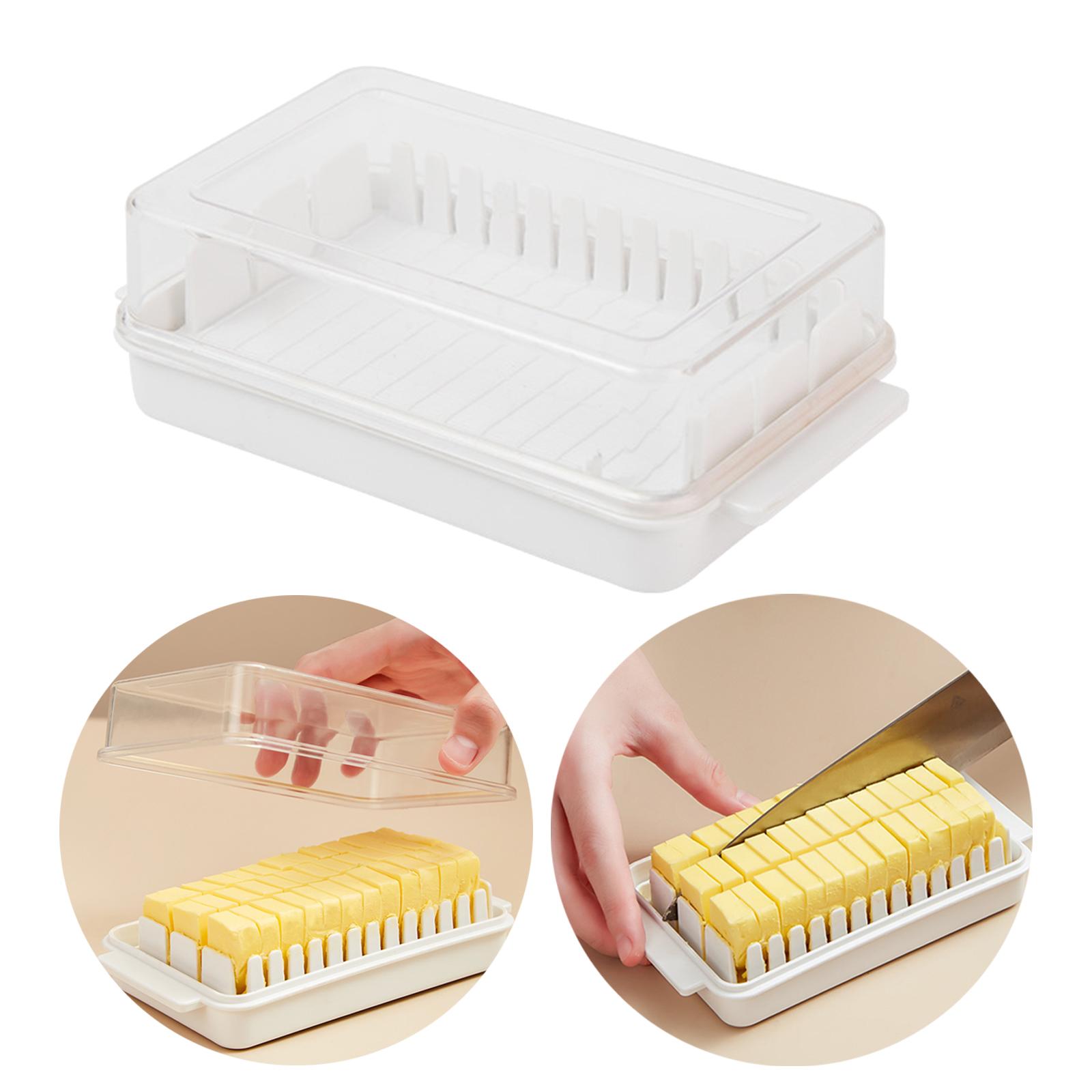PP Butter Dish, Covered Butter Dish with lid, Butter Keeper Easy Cutting, Small Butter Container