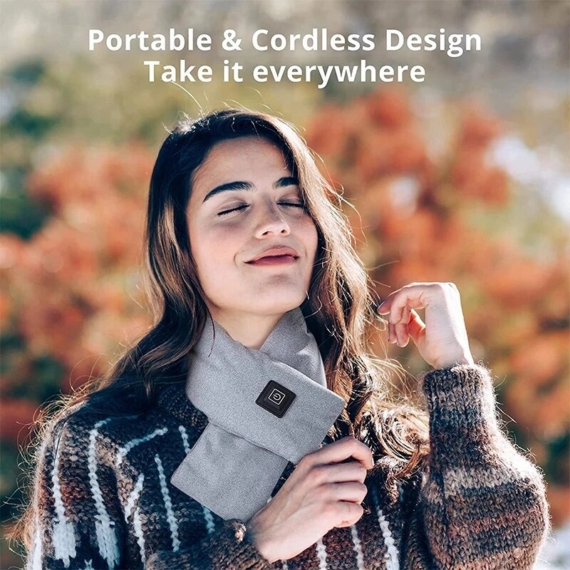 Écharpe chauffante USB améliorée pour garder au pendant la conduite, écharpe chauffante intelligente, solide, équipement de Massage d&#39;extérieur, hiver