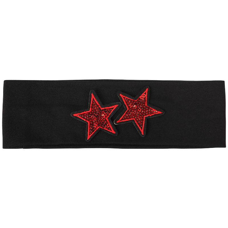 Dzieci cekiny małe serca bawełniana opaska na głowę opaski do włosów dziewczyna moda cekiny mała gwiazda nakrycia głowy chłopiec dzianinowe solidne akcesoria do włosów: Fluorescencyjny zielony