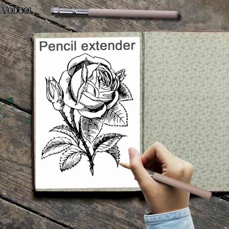 Wood Single Head Pencil Extender Holder Sketch School Office Art Write Tool Pen Holder for Students Office Working