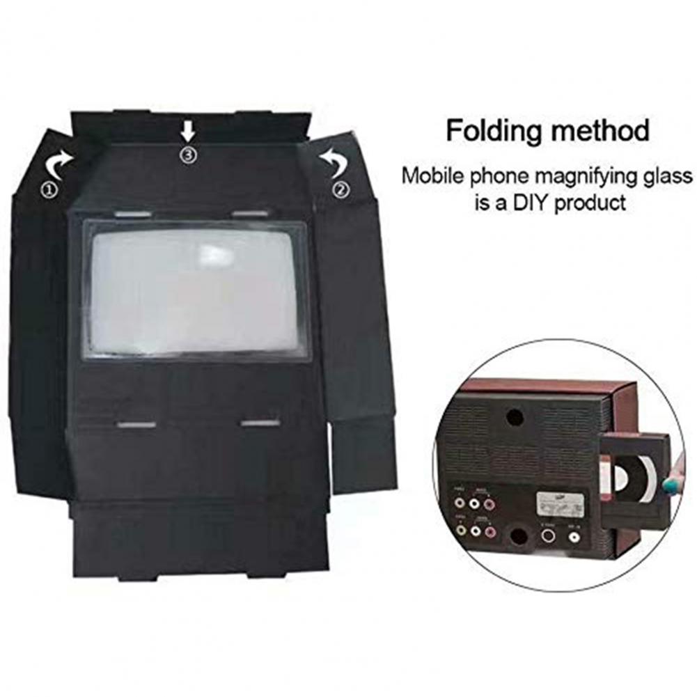 Mobile Phone Screen Magnifier Phone Projector Video Amplifier Folding Enlarged Expander DIY Retro cardboard TV set Gags toy