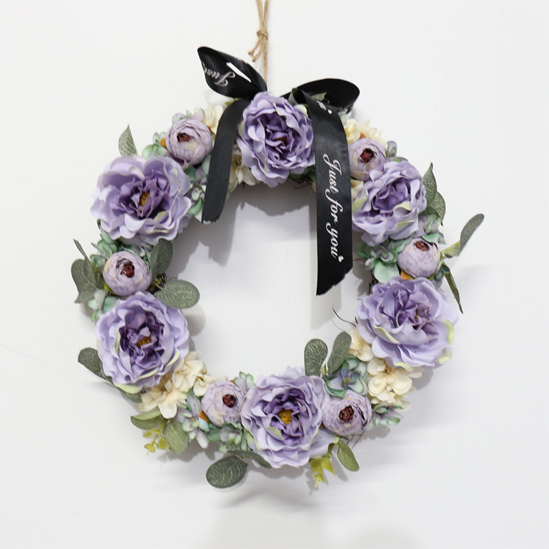 Kunstig simulering blomster bryllupsdekorasjon jul kransdør dekorasjon rose blomsterkrans hjem fest dekor