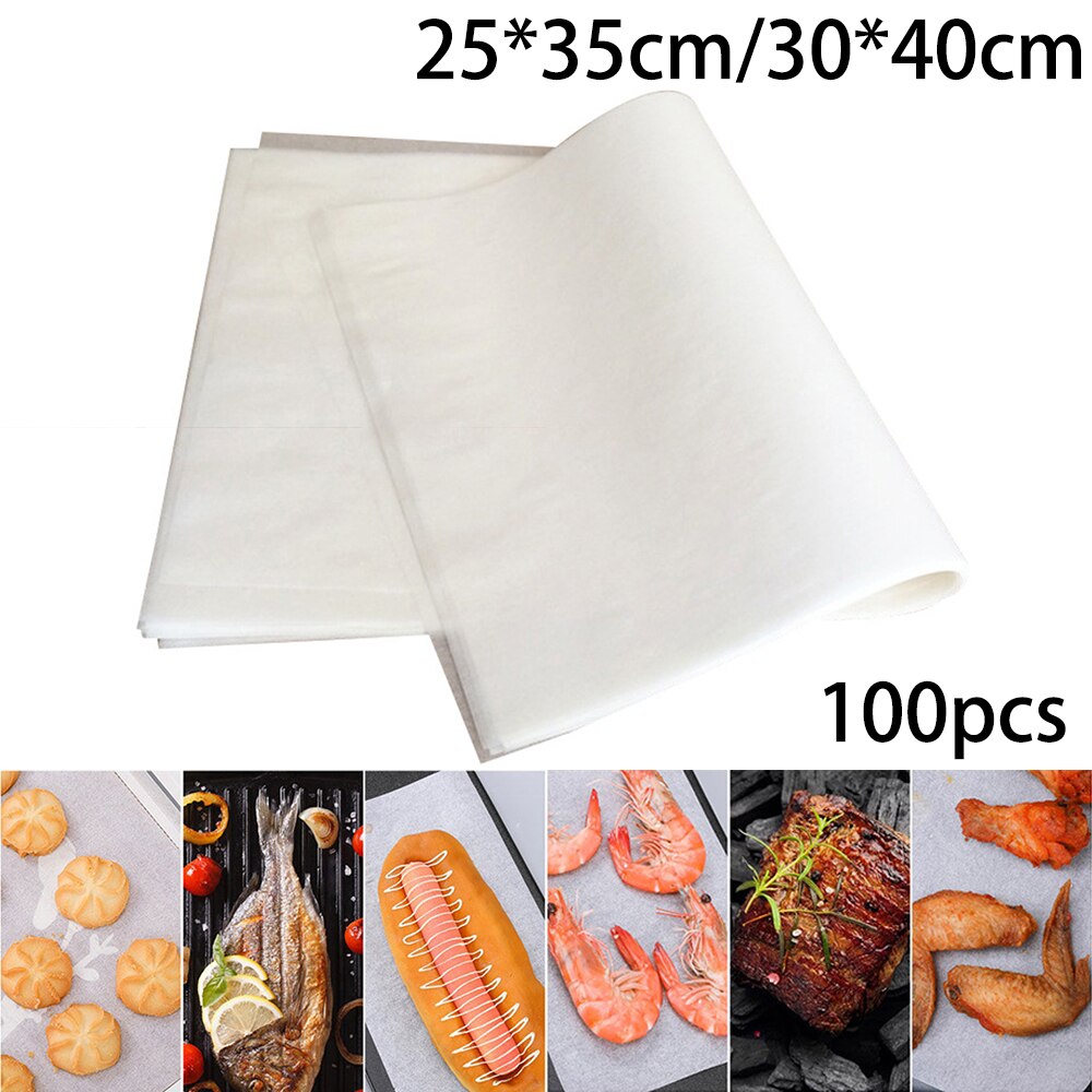 100 stk. bagepapir, silikone, fedtfast madlavning, mikrobølgeovn