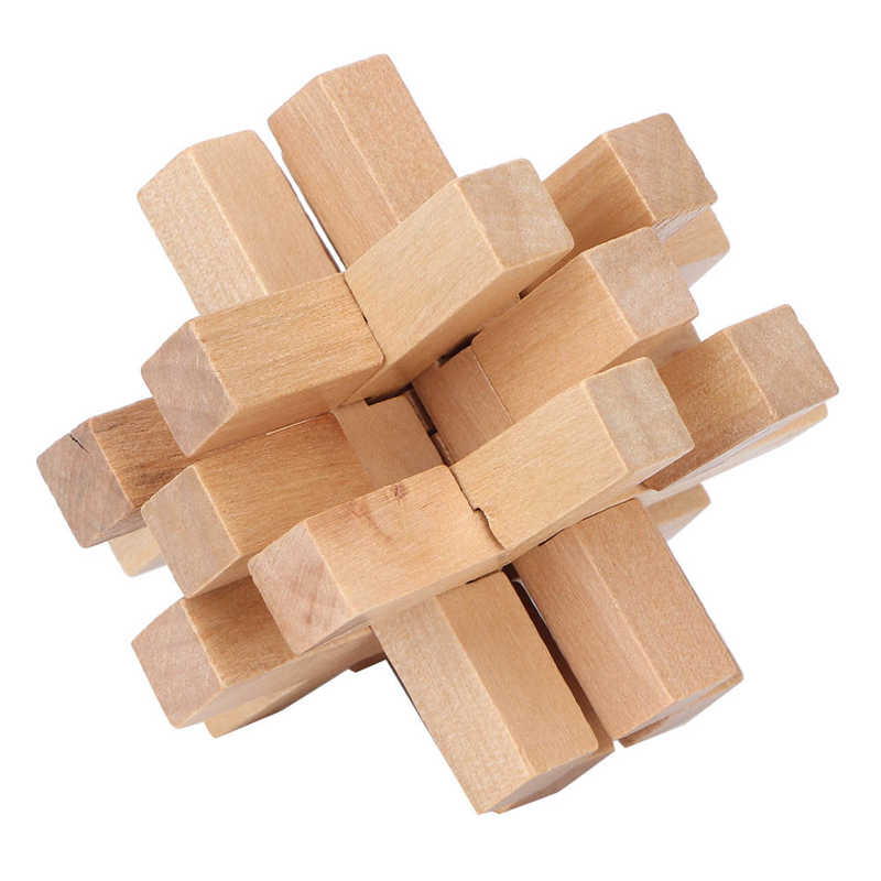 Wooden Unlock Toys Intellectual Development Wooden Interlock Puzzles for the Elderly