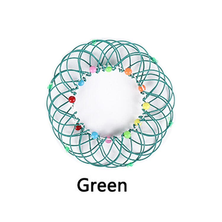 Anti-stress Toy Mandala Decompression Toy Variety Flower Basket 36 Softened Steel Ring Fidget Toy Decorative Wreath Storage: Green