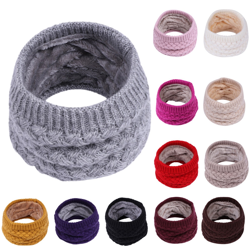 3-15 years KIDS Winter Scarf For Children Knitted Baby Ring Scarf Children Scarf Neck Cotton Thickened Collar Scarves For Girl