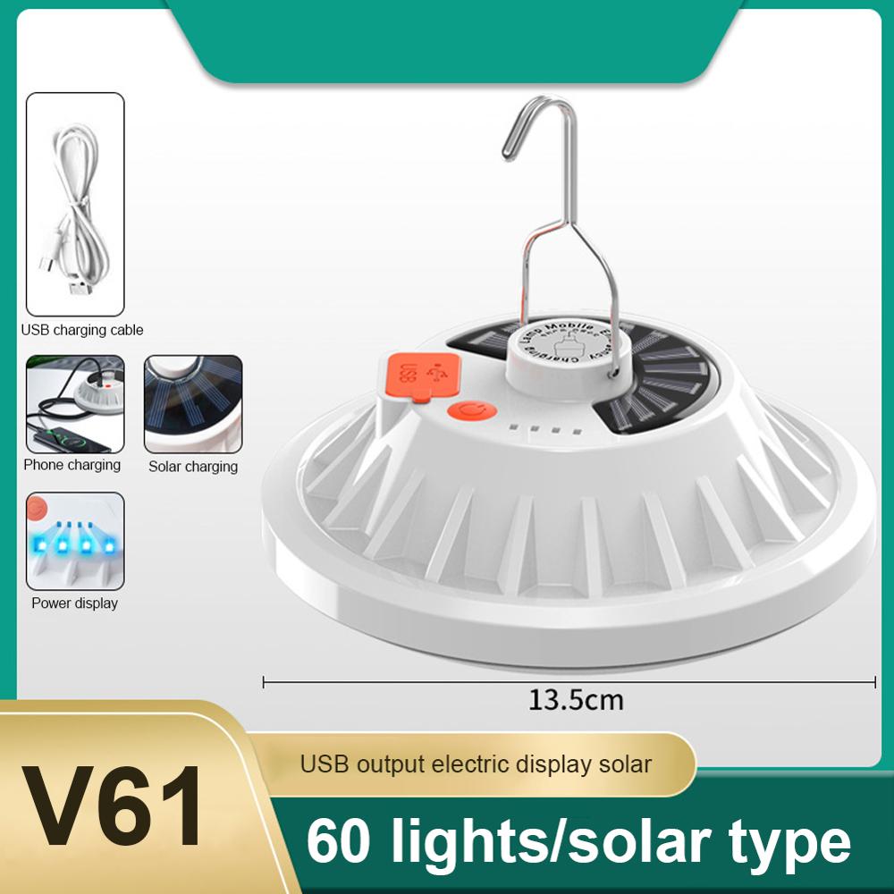 300w Rechargeable LED Home Mobile Night Market Stall Light Solar Emergency Light Bulb Outdoor Camping Remote Control Lighting: 60LED