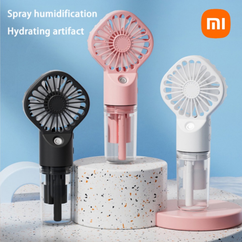 Xiaomi Tragbarer Luftbefeuchter-Ventilator, Mini-Hand-Nebelventilator, tragbarer wiederaufladbarer Handventilator mit Luftbefeuchter, Mini-Wassersprühventilator