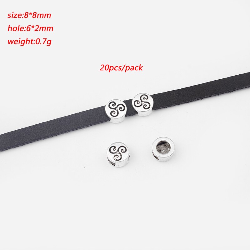 1 pacote antigo redondo triskele trisk espiral slider espaçador caber 10mm cabo de couro liso pulseira jóias descobertas fazendo: style4