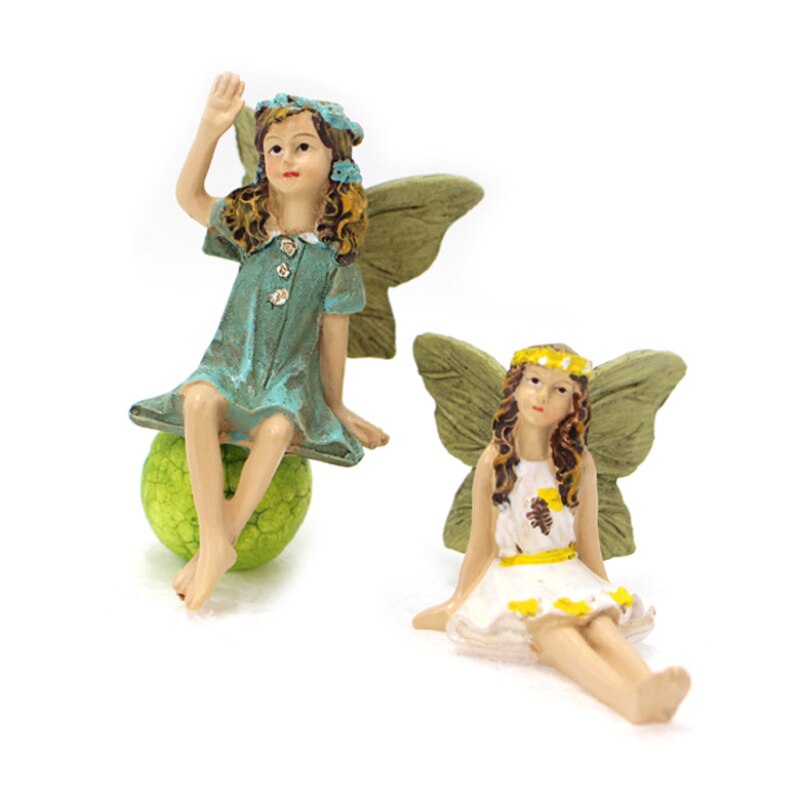 6pcs/set Garden Mini Fairy Figurines Little Girls Poted Plant Ornaments Landscape Home Lawn Decoration Garden Bonsai Craft Decor