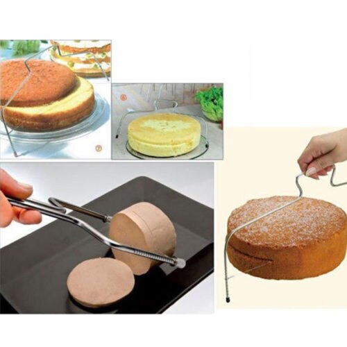 Coupe-gâteau à fil réglable en acier inoxydable, outil de cuisson à faire soi-même, grattoir à gâteau de , accessoire de cuisine, 2 pièces