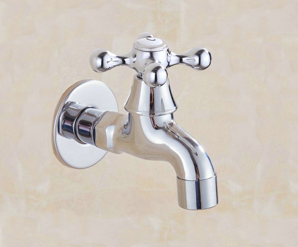Polished Chrome Mop Pool Faucet / Laundry Sink Cold Water Tap and Washing Machine Faucet /Garden Water Taps ZD084: B Style
