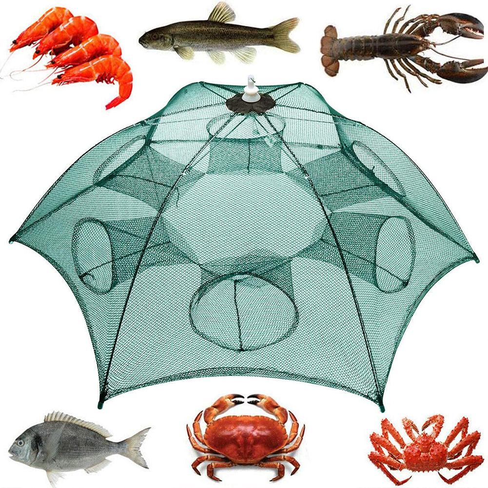 Strengthen 6-24 Holes Automatic Fishing Net Nylon Foldable Catch Fish Trap For Fishes Shrimp Minnows Crab Cast Mesh Fishing Net