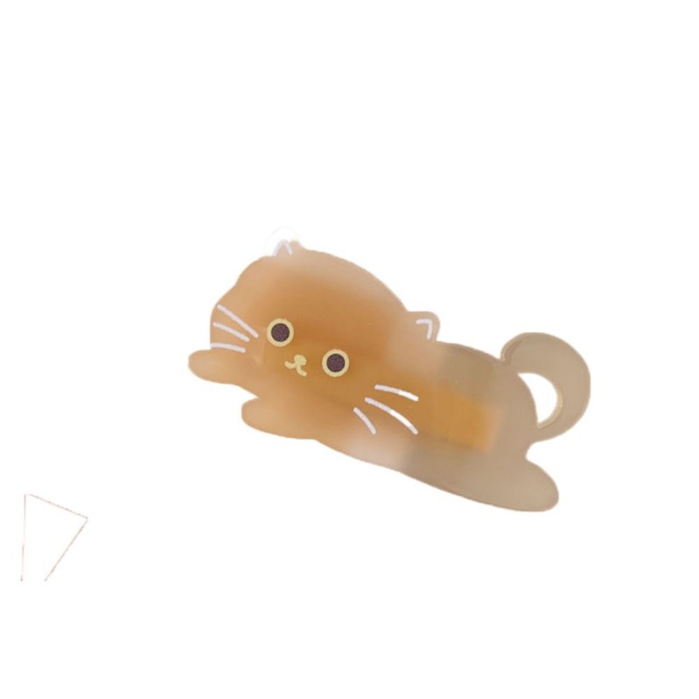 Pinza de pelo de ácido acético de gato de dibujos animados, pinza lateral acrílica, pinza de pico de pato para mascotas, horquilla colorida: Plata