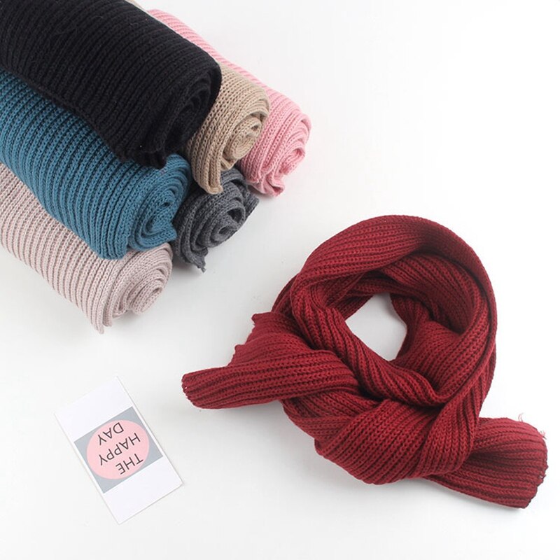 Autumn Winter Boys Girls Baby Kids Children Solid Scarf Warm Knitting Knitted Knitwear Collar Scarves Neckerchief S9773
