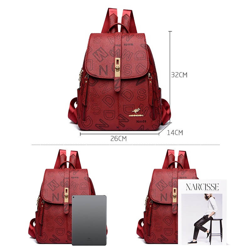 Bagpack Luxe Vrouwen Rugzakken Zacht Lederen Rugzakken voor Tienermeisjes Vrouwelijke School Schoudertassen Voor Vrouwen 2024 Mochila Sac