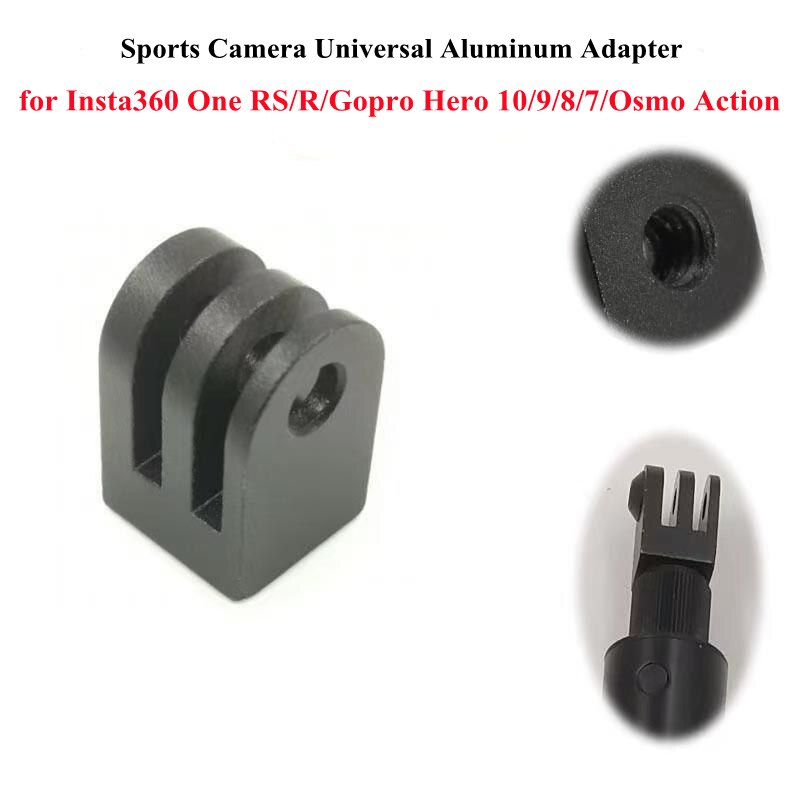 Insta360 Een Rs/R Aluminium Statief Adapter 1/4 Schroef Cnc Metalen Beugel Voor Gopro 10/9/8 Universele actie Camera Accessoires