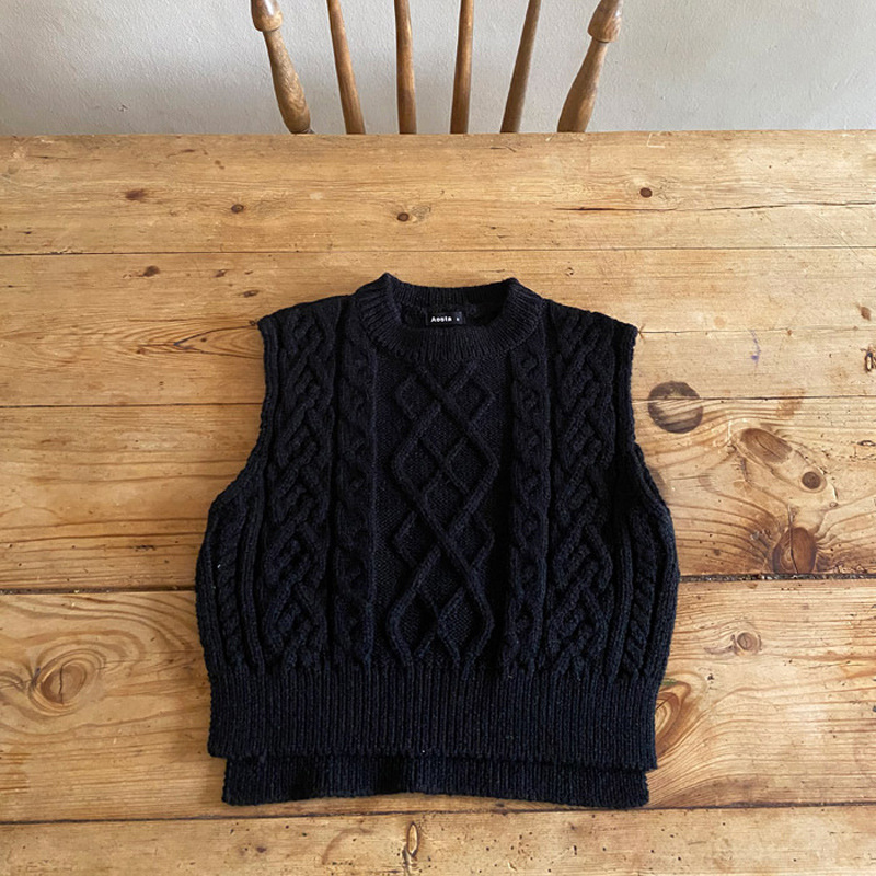 Vintage Baby Jongens Vest Herfst Winter Warm Katoen Gebreide Kids Vest Voor Peuter Meisjes Kleding Kinderen Jassen Uitloper Tops: Black / 18-24 Months