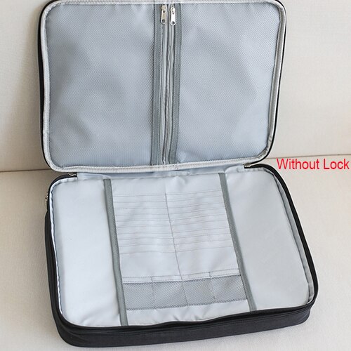 Grande capacidade saco de documentos homem viagem à prova dwaterproof água bolsa organizador do escritório arquivo pasta negócios zíper bolsa acessórios: Black A