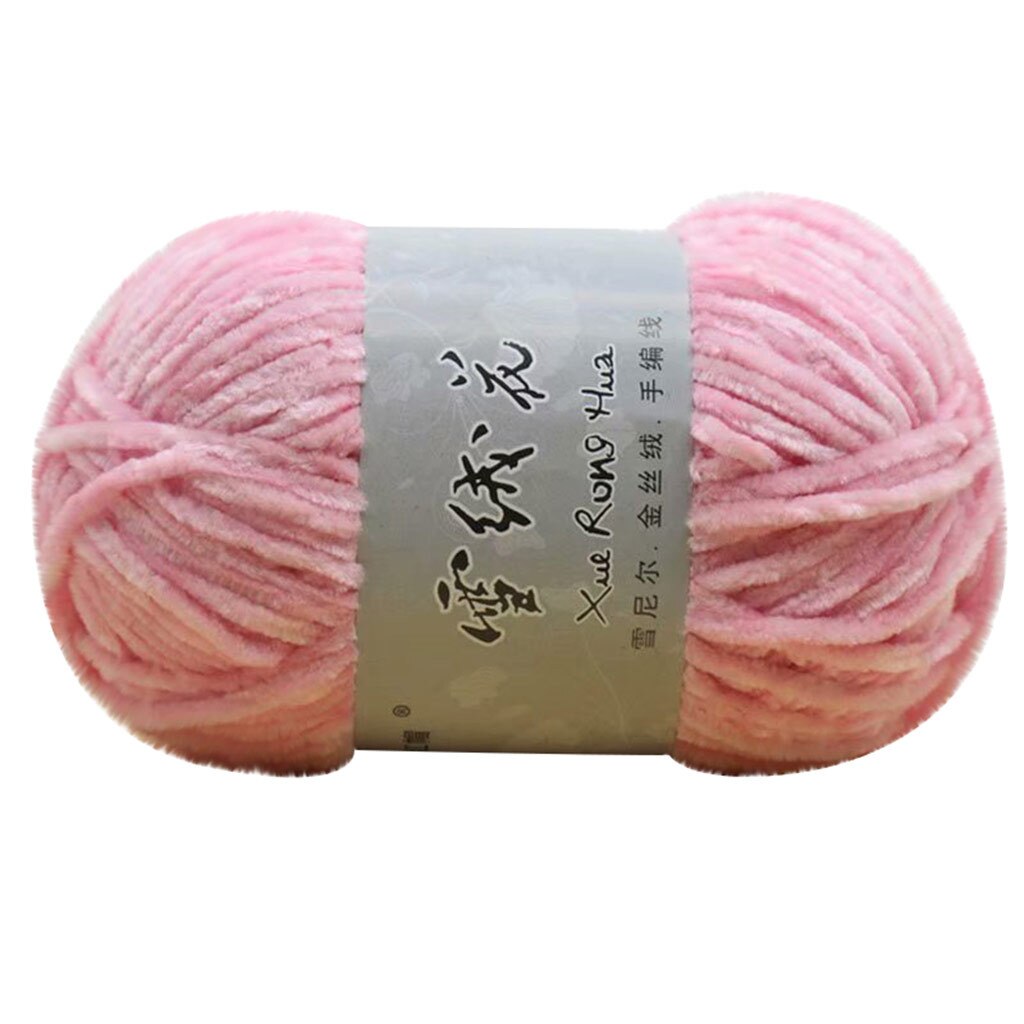 Gold Velvet Chenille Medium Thick Wool Thread Diy Crochet Sweater Scarf Line Hand Knitting Scarf Bib Hat Gloves Yarn crochet: C