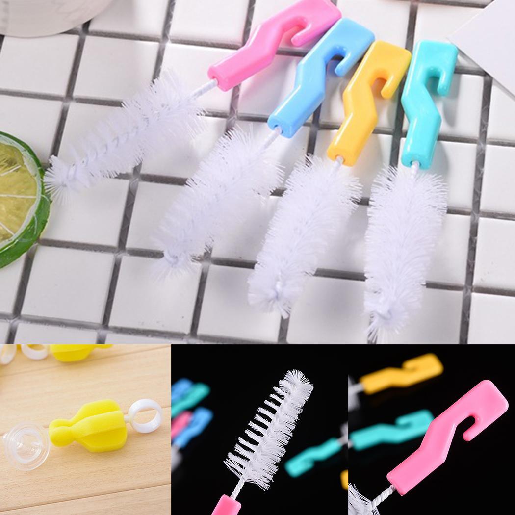Baby Milk Bottle Nipple Nozzle Spout Tube Sponge Random Nylon Brush, Cleaning Brush