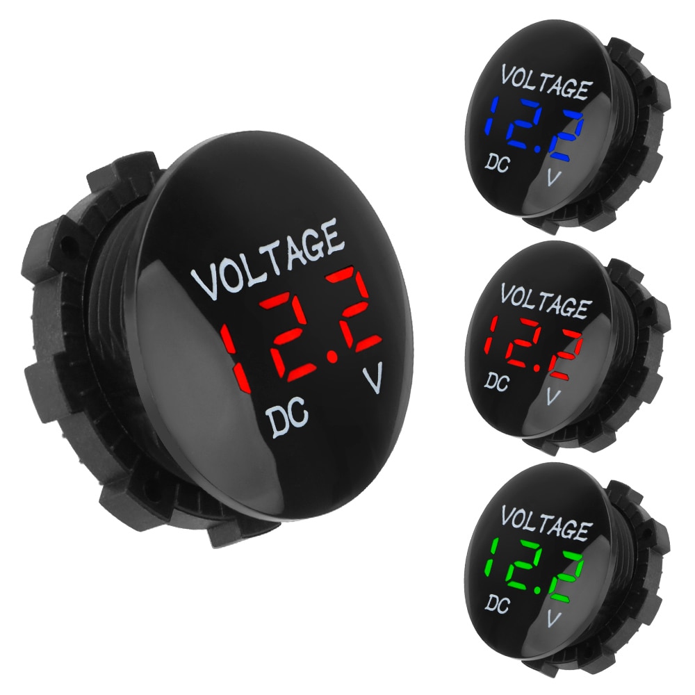 Voltage Meter Digitale Dc 12V-24V Led Display Voltmeter Amperemeter Voor Auto Auto Motorfiets Boot Mini Digitale voltmeter Ammete